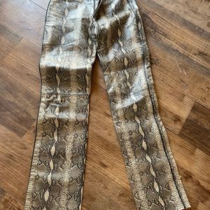 Snake skin leather Harley Davidson pants.  Only tried on at the store.